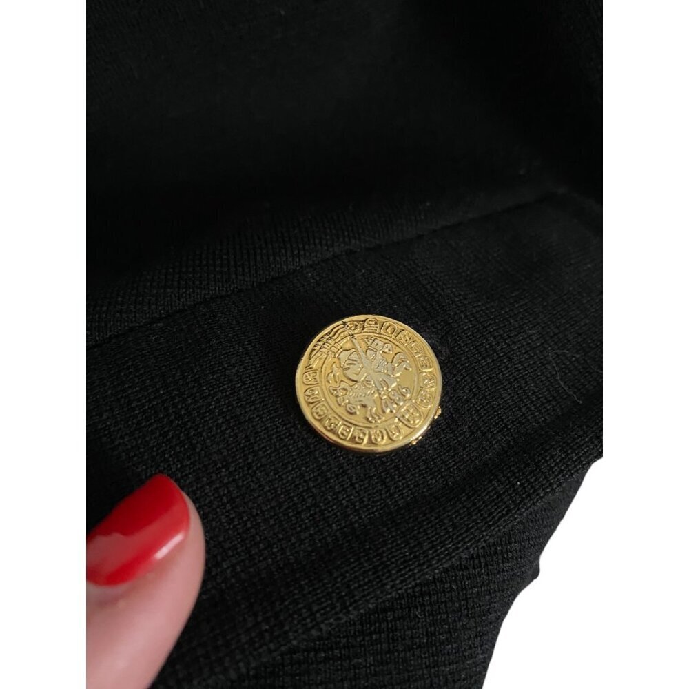 Adrienne Vittadini 100% Wool Blac Blazer Jacket with Gold Butons Sz 14 - Picture 2 of 7